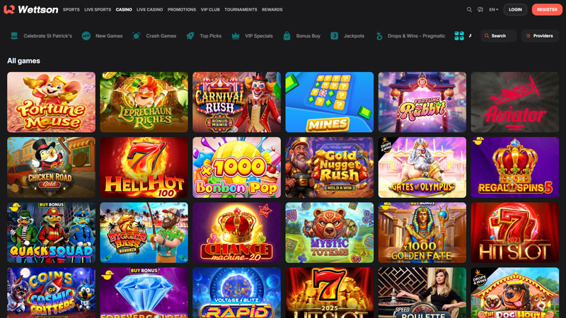 wettson slots screenshot