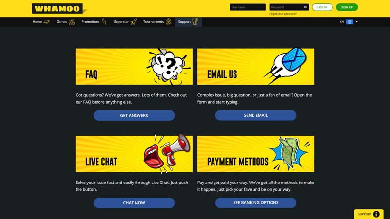 whamoo support screenshot