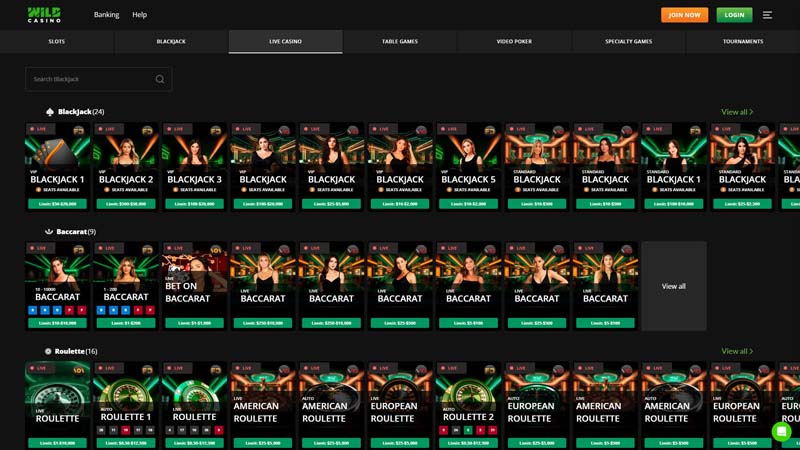 wildcasino live screenshot