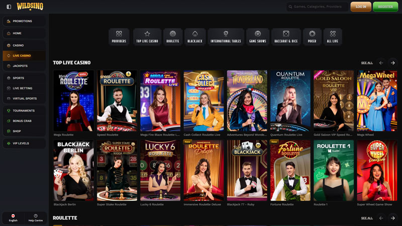 wildsino live screenshot