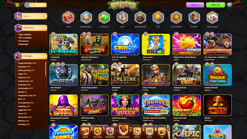 winlegends slots screenshot