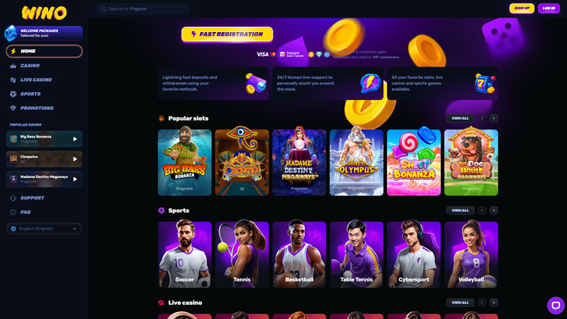 wino lobby screenshot