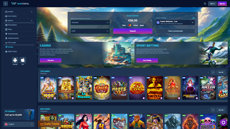 wintopia lobby screenshot