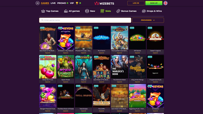 wizebets slots screenshot