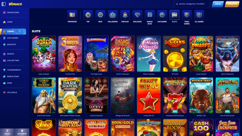 wonaco slots screenshot