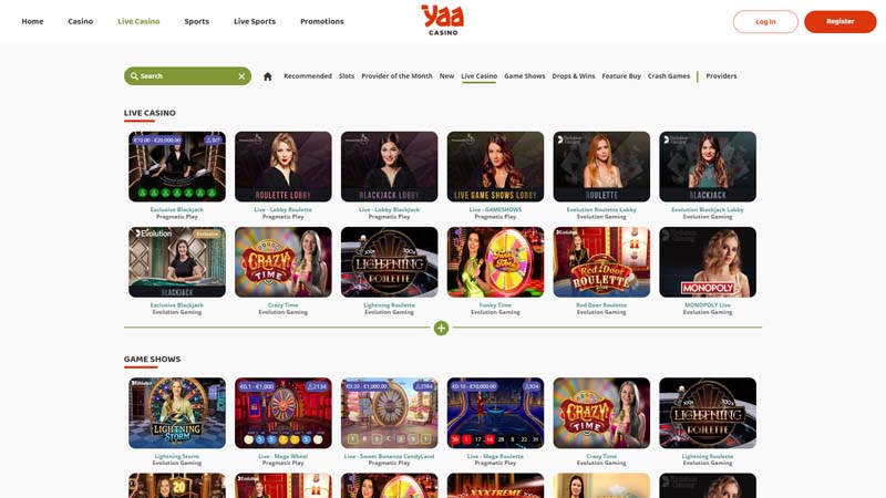 yaa-casino live screenshot