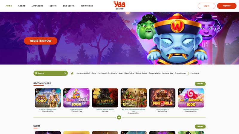 yaa-casino lobby screenshot