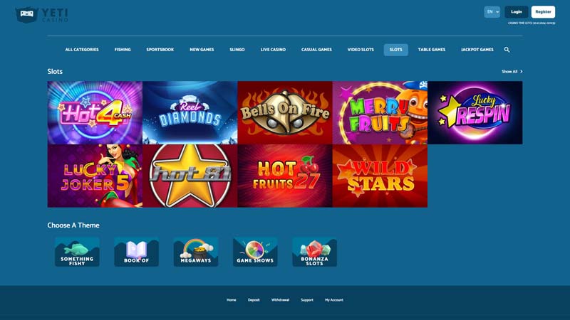 yeti-casino slots screenshot