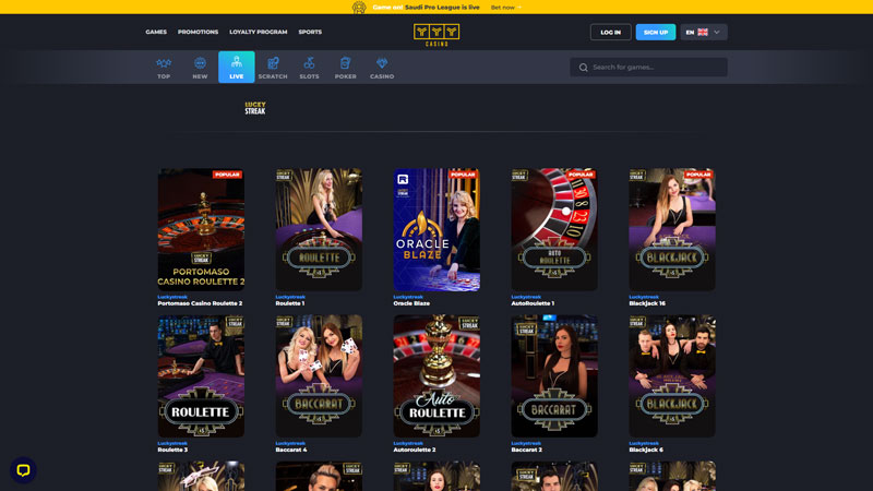 yyy-casino live screenshot