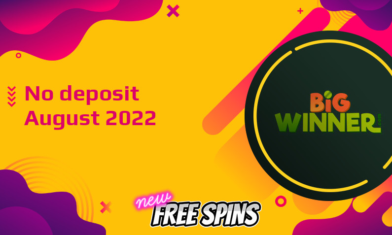Latest BigWinner no deposit bonus, today 17th of August 2022